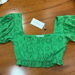 [Lovers + Friends; revolve] Green top